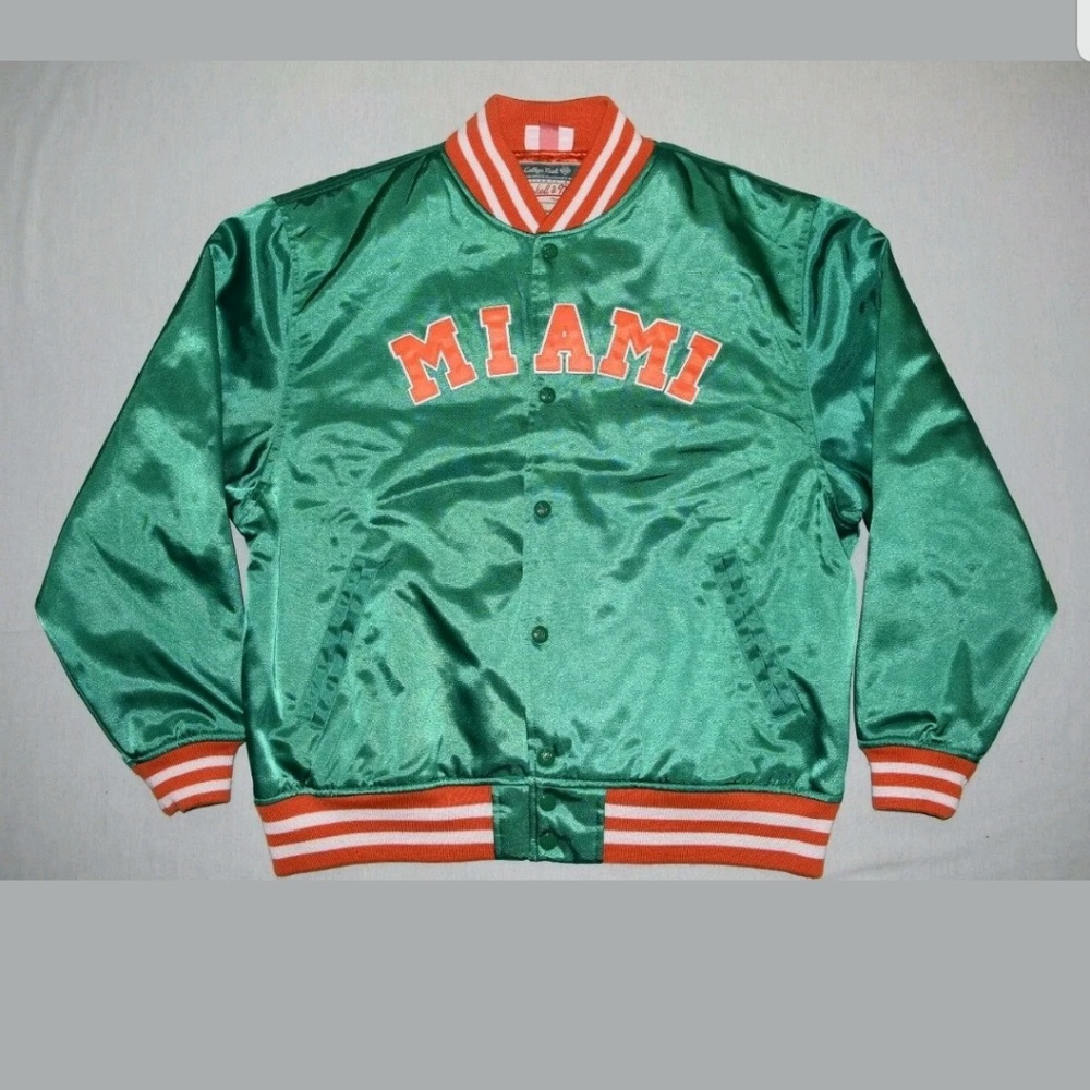 VTG MITCHELL & NESS MIAMI HURRICANE JACKET SIZE XL